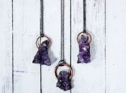 Amethyst crystal necklace | Amethyst statement necklace