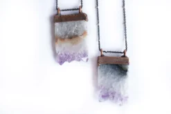 Amethyst crystal necklace | Raw amethyst pendant