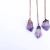 Amethyst crystal necklace | Raw amethyst pendant