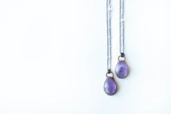 Amethyst teardrop necklace | February Birthstone pendant