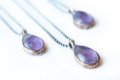 Amethyst teardrop necklace | February Birthstone pendant