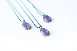 Amethyst teardrop necklace | February Birthstone pendant