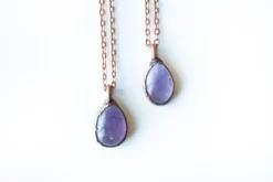 Amethyst teardrop necklace | February Birthstone pendant