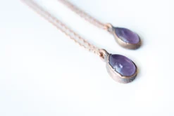 Amethyst teardrop necklace | February Birthstone pendant