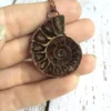 Ammonite fossil necklace | Fossil men's jewelry