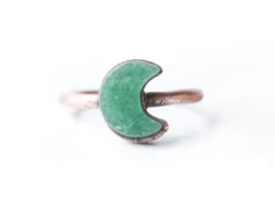 Aventurine moon ring | Tumbled Aventurine crystal ring
