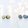 Beach pebble earrings | Martha's Vineyard beach pebble sterling silver post earring