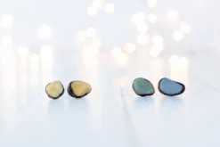 Beach pebble earrings | Martha's Vineyard beach pebble sterling silver post earring
