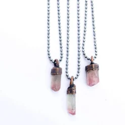 Bicolor tourmaline necklace | Raw tourmaline necklace