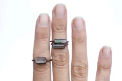 Bicolor tourmaline ring | Raw tourmaline ring