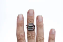Bicolor tourmaline ring | Raw tourmaline ring