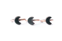 Black obsidian ring | Obsidian moon ring