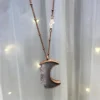Crystal Moon Necklace | Druzy crystal necklace