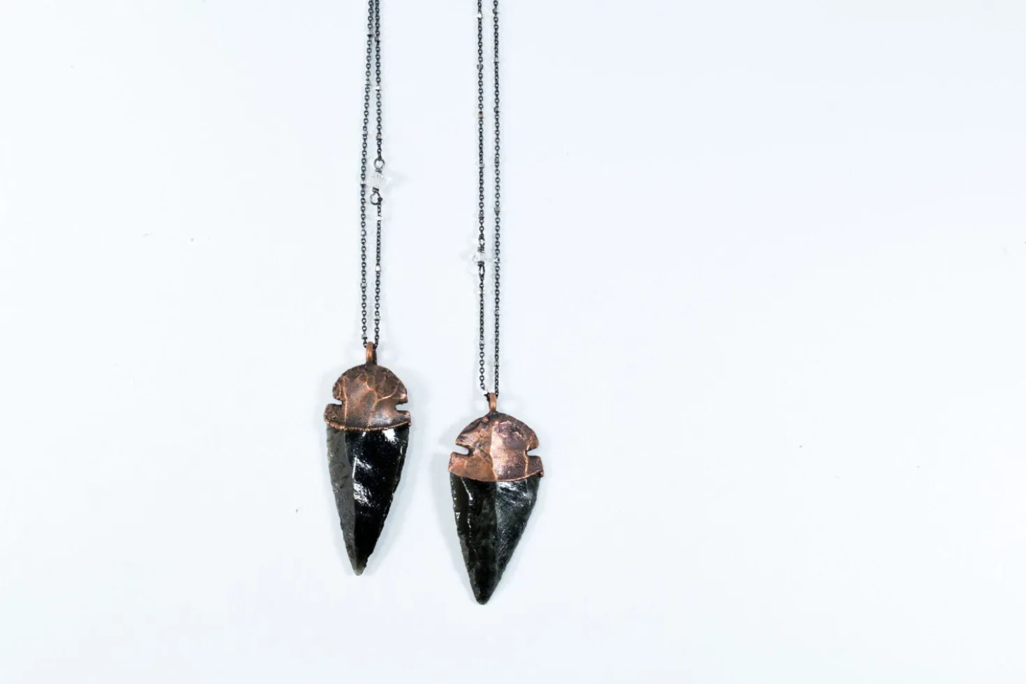 Dragonglass necklace | Obsidian arrowhead necklace
