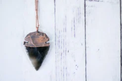Dragonglass necklace | Obsidian arrowhead necklace