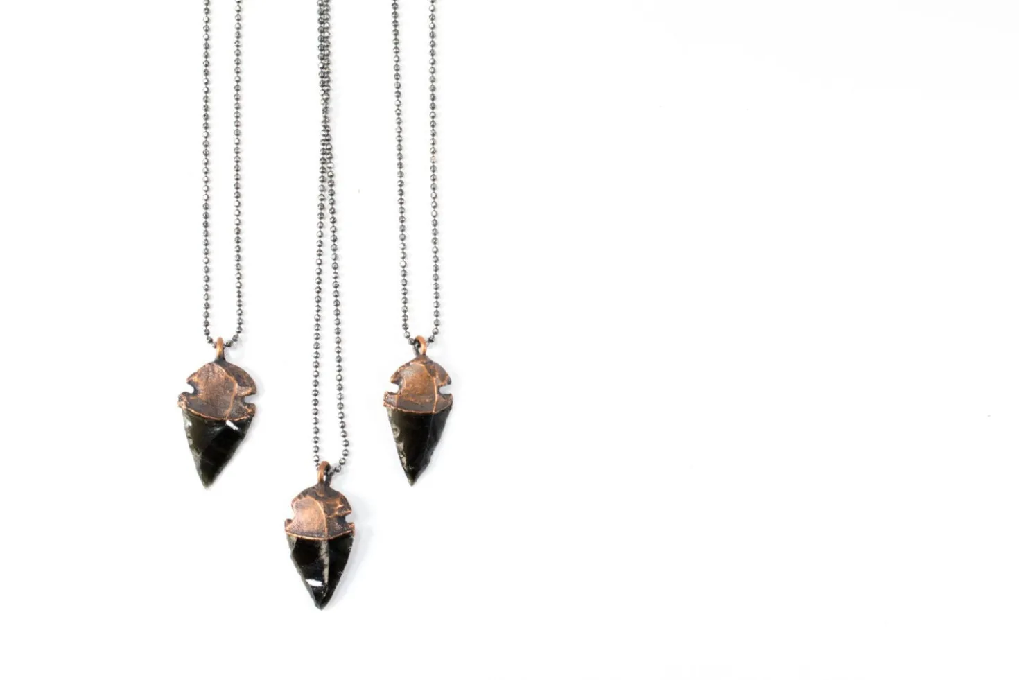 Dragonglass necklace | Obsidian arrowhead necklace