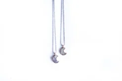 Druzy crystal moon necklace | Electroformed druzy necklace