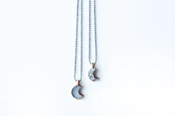 Druzy crystal moon necklace | Electroformed druzy necklace
