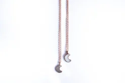 Druzy crystal moon necklace | Electroformed druzy necklace