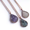 Druzy droplet necklace | Druzy crystal necklace