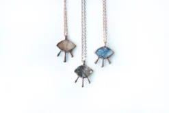 Druzy eye necklace | Natural Marquis druzy pendant