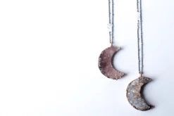Druzy Moon Necklace | Crescent Moon Necklace