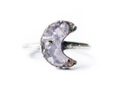 Druzy Moon Ring | Crystal Moon Ring
