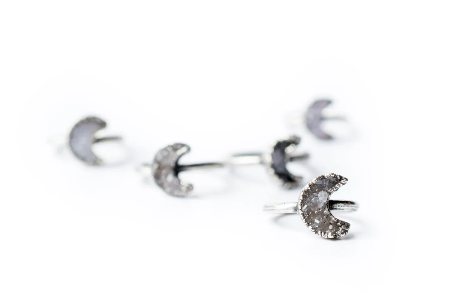 Druzy Moon Ring | Crystal Moon Ring