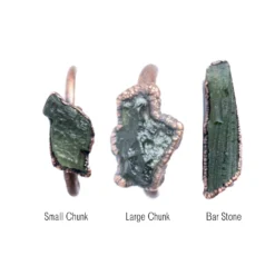 Genuine Moldavite Ring | Czech moldavite stacking ring