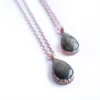 Gold sheen obsidian necklace | Raw obsidian jewelry