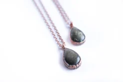 Gold sheen obsidian necklace | Raw obsidian jewelry