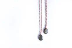 Gold sheen obsidian necklace | Raw obsidian jewelry