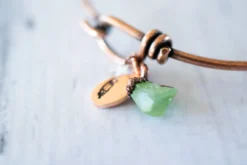 Green Peridot bracelet| Rough Peridot Bangle