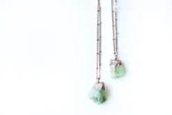 Green Peridot necklace | Raw peridot necklace