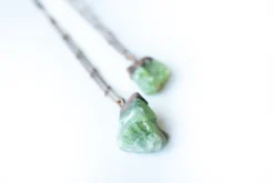 Green Peridot necklace | Raw peridot necklace