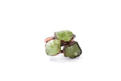 Green Peridot ring | Raw peridot ring