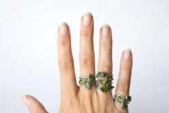 Green Peridot ring | Raw peridot ring