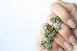 Green Peridot ring | Raw peridot ring