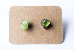 Green Peridot studs | Raw peridot earrings