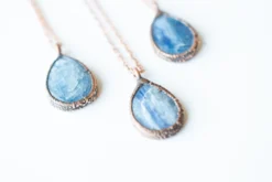 Kyanite teardrop necklace | Raw kyanite jewelry