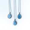 Kyanite teardrop necklace | Raw kyanite jewelry