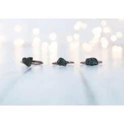 Moldavite ring | Raw moldavite stacking ring
