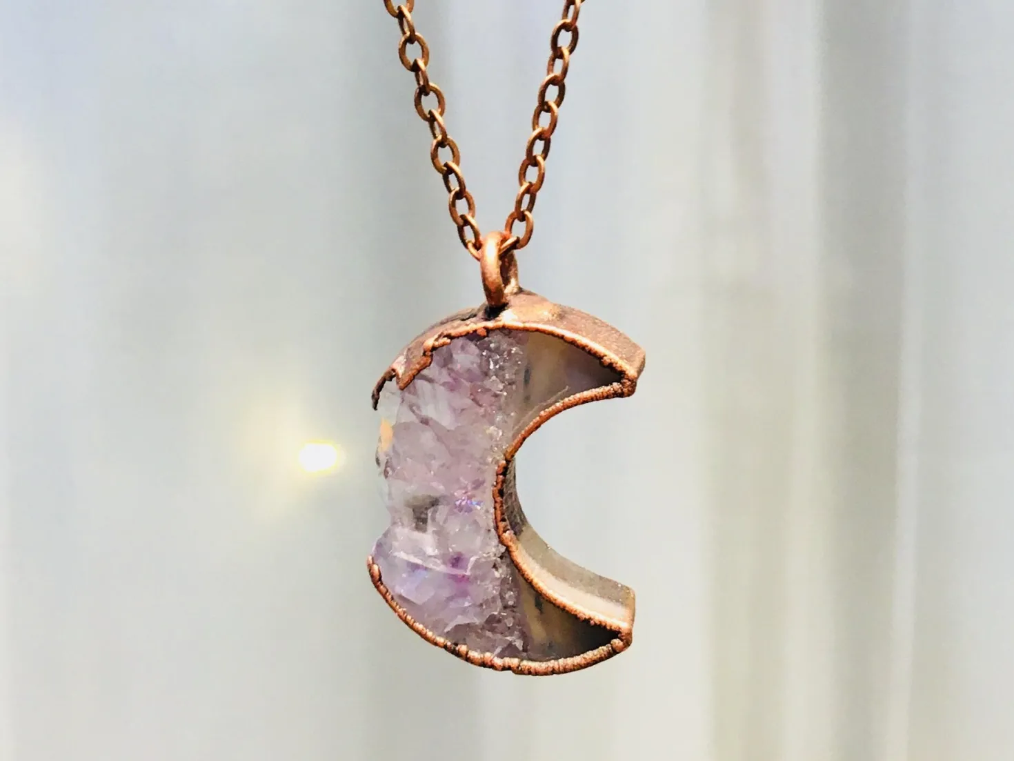 Moon Necklace | Druzy crystal necklace