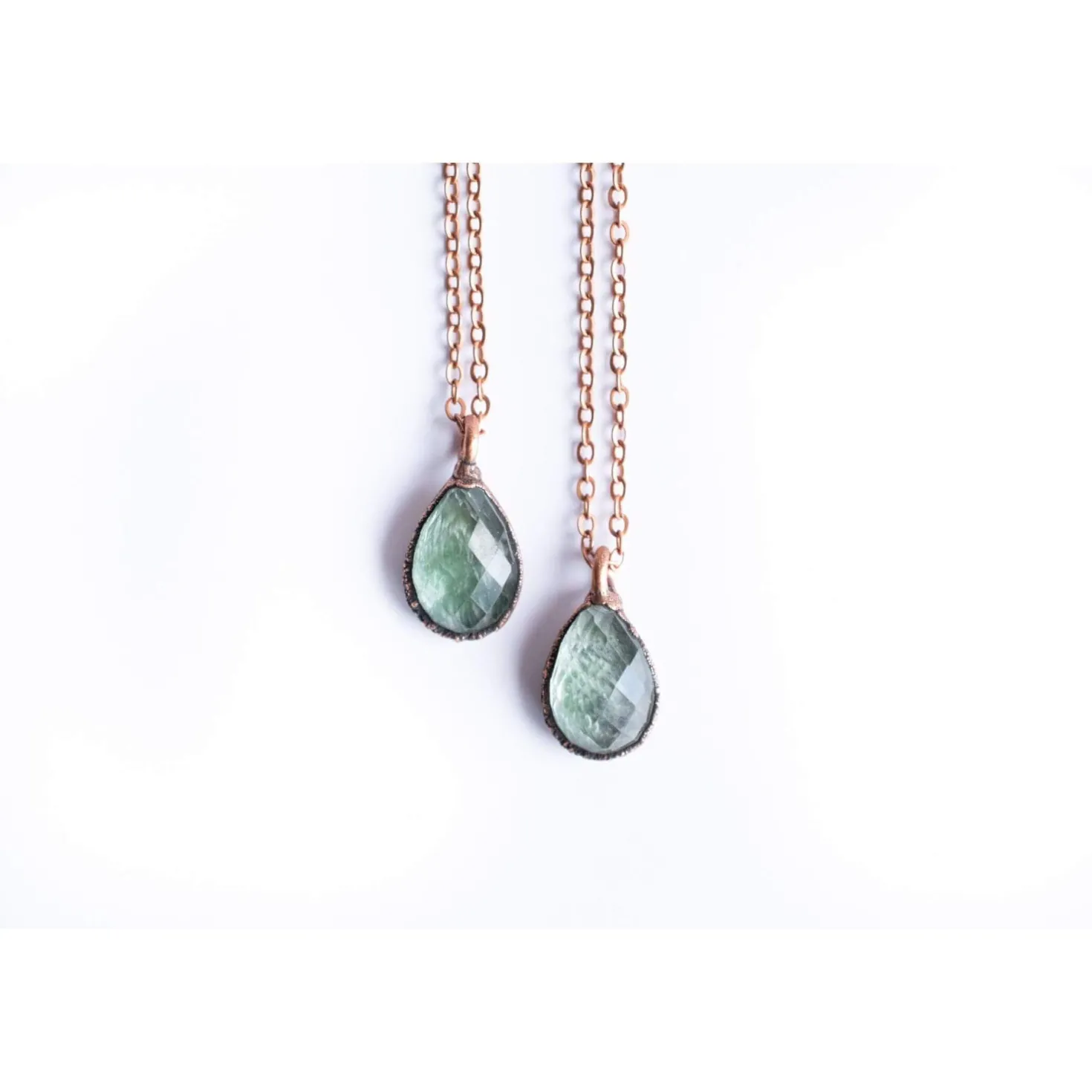 Moss agate necklace | Moss agate jewelry | Agate necklace | Raw agate pendant | Faceted moss agate necklace