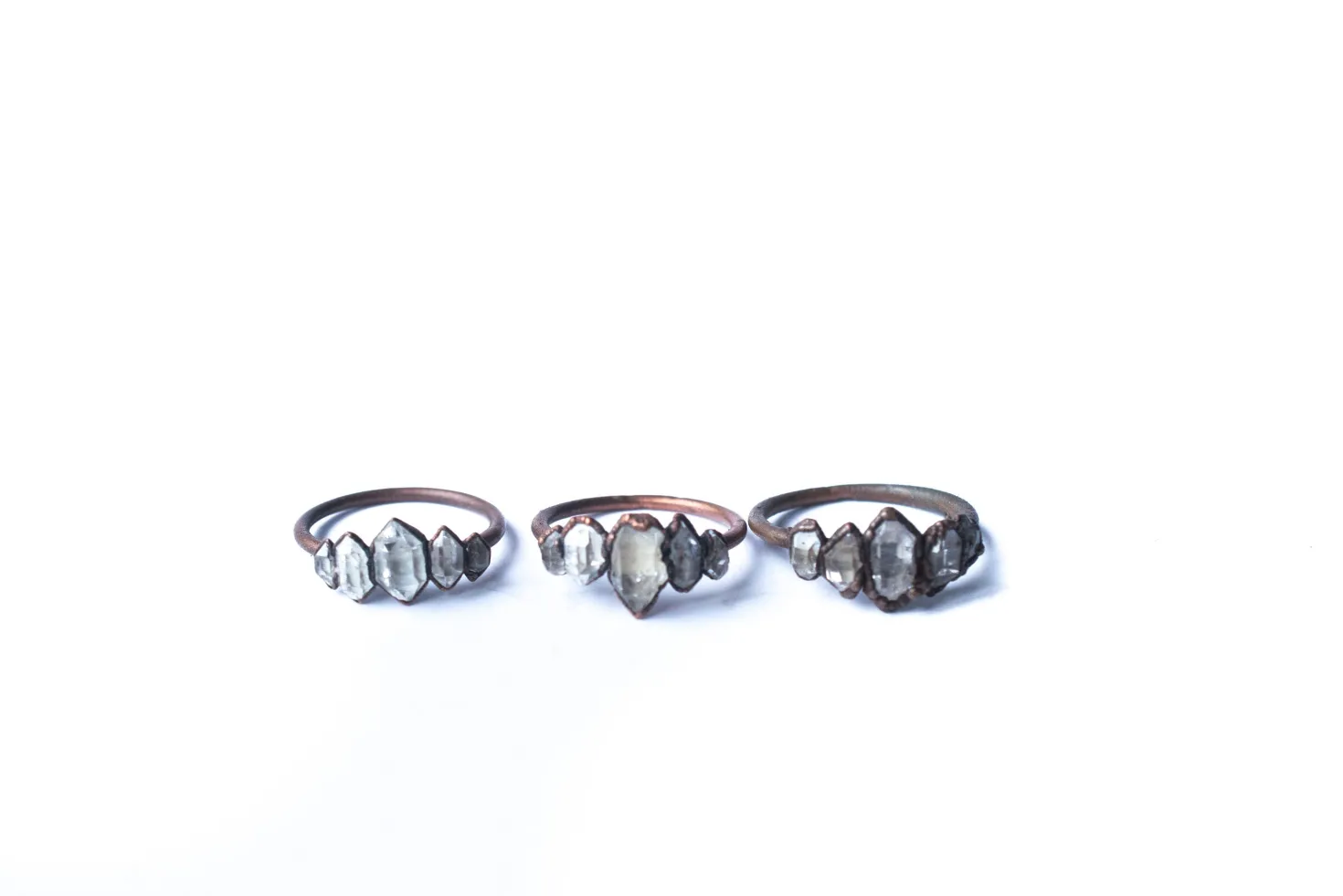 Multi Stone Ring | Raw Quartz crystal ring