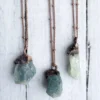 Natural gemstone necklace | Untreated aquamarine jewelry