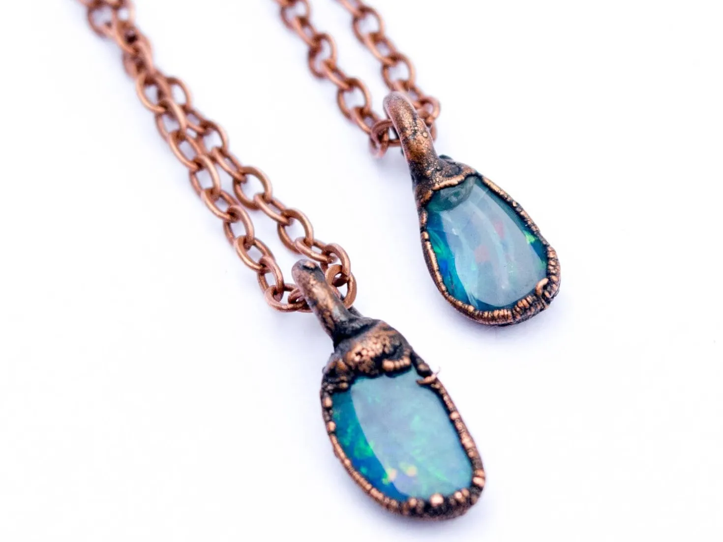 Opal necklace | Fiery opal necklace