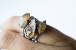 Oxidized Silver Citrine ring | Natural citrine ring
