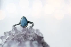 Oxidized Silver Kyanite ring | Blue Kyanite ring