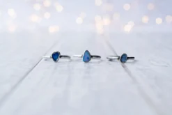 Oxidized Silver Opal Ring | Fiery opal ring